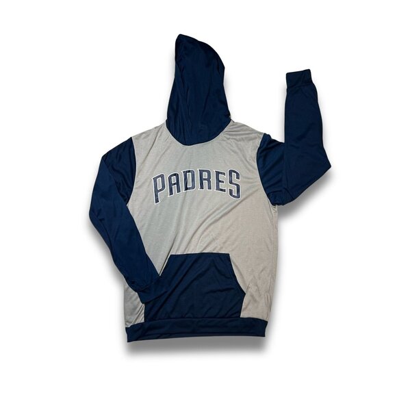 San Diego Padres Pull-Up Hoodie Adult L Navy & Gray Cotton/Polyester Blend Casua - Picture 2 of 4